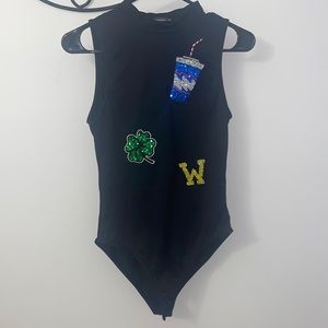 Embellished body suit